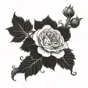 Begonia and Text "My Favorite Auntie"  tattoo design idea