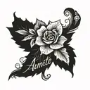 Begonia and Text "My Favorite Auntie"  tattoo design idea