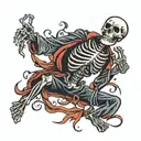 skeleton dancing tattoo design idea