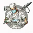 surgeon operating tattoo design idea