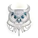 owl  stencil tattoo design idea