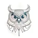 owl  stencil tattoo design idea