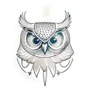 owl  stencil tattoo design idea