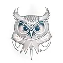 owl  stencil tattoo design idea