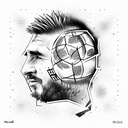 football with names of messi and maradona tattoo design idea