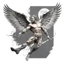 Prometheus bringing fire to people posing tattoo design idea