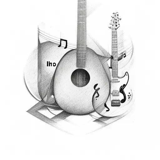 IV I Chord progression inspired for musicians tattoo design idea