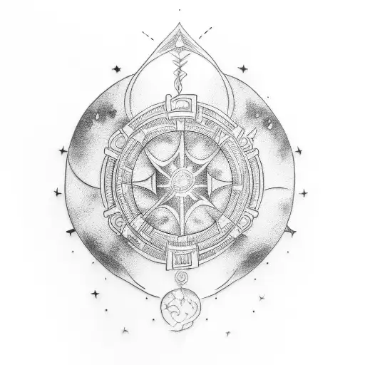 Celestial welding torch tattoo design idea