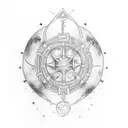 Celestial welding torch tattoo design idea