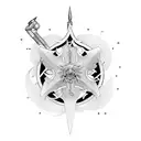 Celestial welding torch tattoo design idea