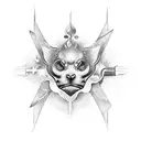 Celestial welding torch tattoo design idea