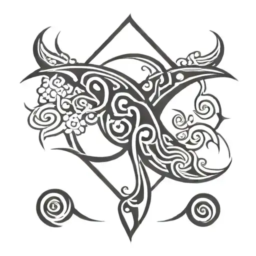 air nomad symbol black Japanese style tattoo design idea