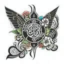 karma symbol tattoo design idea