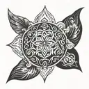 karma symbol tattoo design idea
