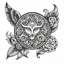 karma symbol tattoo design idea