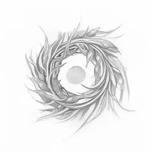thin wreath of wheat tattoo design idea