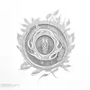 thin wreath of wheat tattoo design idea