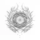 thin wreath of wheat tattoo design idea