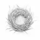 thin wreath of wheat tattoo design idea