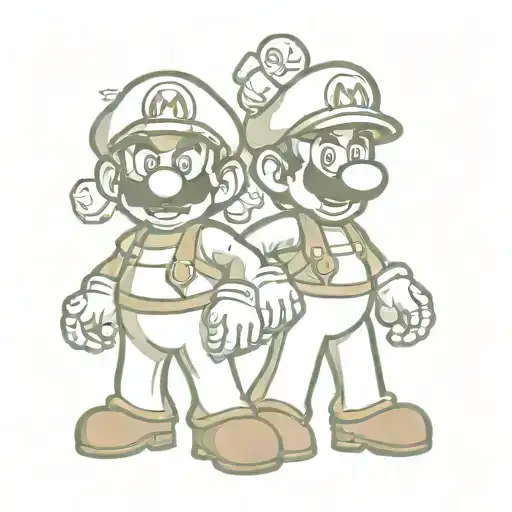 Mario bros tattoo design idea