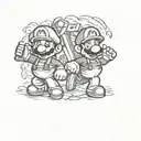 Mario bros tattoo design idea