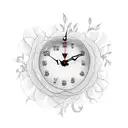 heart shaped clock with flowers breaking through tattoo design idea
