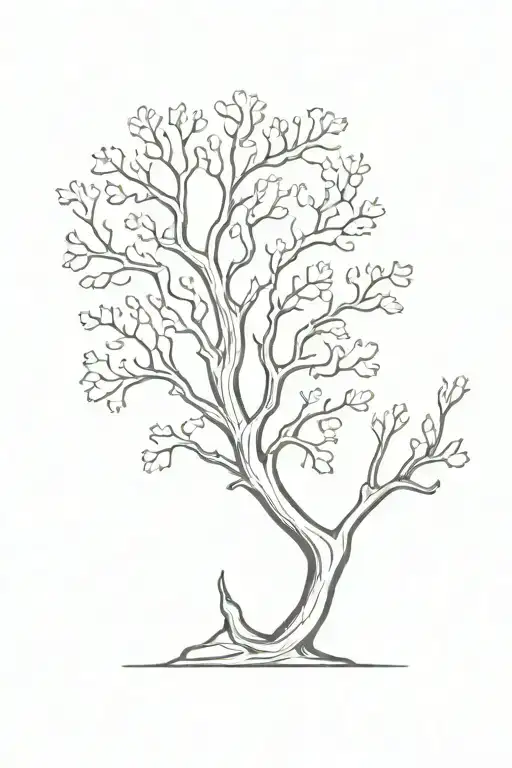 oak tree bark pattern tattoo design idea