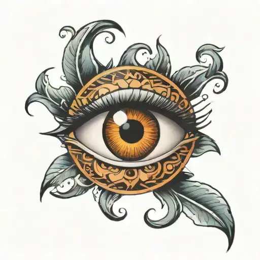 Eye without eyebrows tattoo design idea