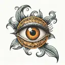 Eye without eyebrows tattoo design idea