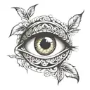 Eye without eyebrows tattoo design idea