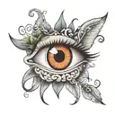 Eye without eyebrows tattoo design idea