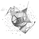 bow and arrow shooting a mirrorball with a paper airplane flying around it tattoo design idea