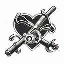 A tattoo of a wrench and a baseball bat crossed to symbolize the client's love for mechanics and sports tattoo design idea