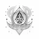 word "Lakshmi" with infinity symbol tattoo design idea