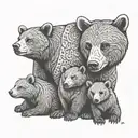 mama bear and cubs hugging each other tattoo design idea
