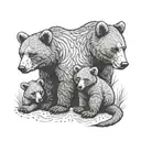 mama bear and cubs hugging each other tattoo design idea