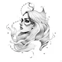 two dark bands and waves flowing between them tattoo design idea