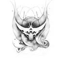 two dark bands and waves flowing between them tattoo design idea