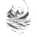 two dark bands and waves flowing between them tattoo design idea