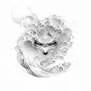 two dark bands and waves flowing between them tattoo design idea