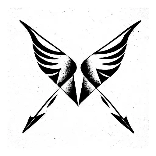 cat with bat wings tattoo design idea
