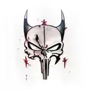 Punisher Skull split Daredevil mask tattoo design idea
