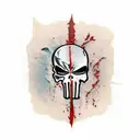 Punisher Skull split Daredevil mask tattoo design idea