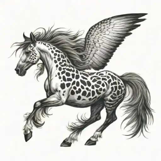 Black and white overo paint horse wavy mane turkey feathers on mane should be from at least the shoulders to the full he tattoo design idea