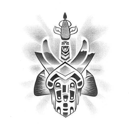 totem pole tattoo design idea