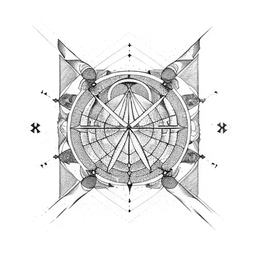 Gemini, Sagittarius, Libra, Aquarius, Cancer, Virgo linework sleeve tattoo design idea
