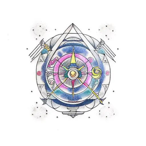 Gemini, Sagittarius, Libra, Aquarius, Cancer, Virgo linework sleeve tattoo design idea