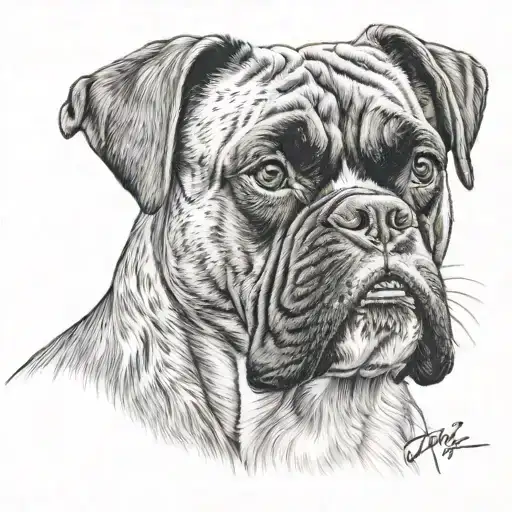 boxer dog tattoo design idea