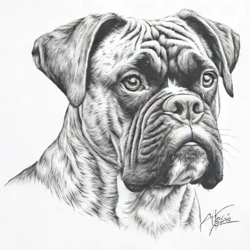 boxer dog tattoo design idea