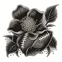 flowers and american football tattoo design idea